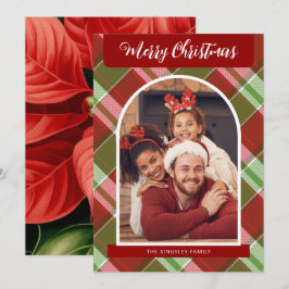 Play Red Poinsettias jul Personlig Photo Julkort