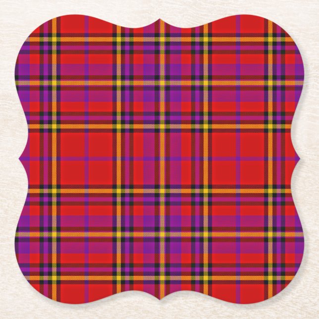 Play Red Tartan Swahili Checkered Mönster-54813 Underlägg Papper (Framsida)