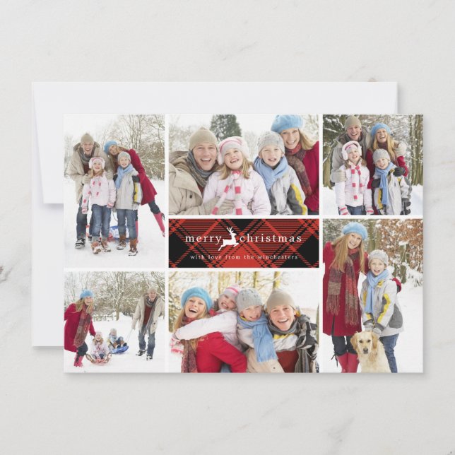 Play Reindeer jul Collage Julkort (Framsida)