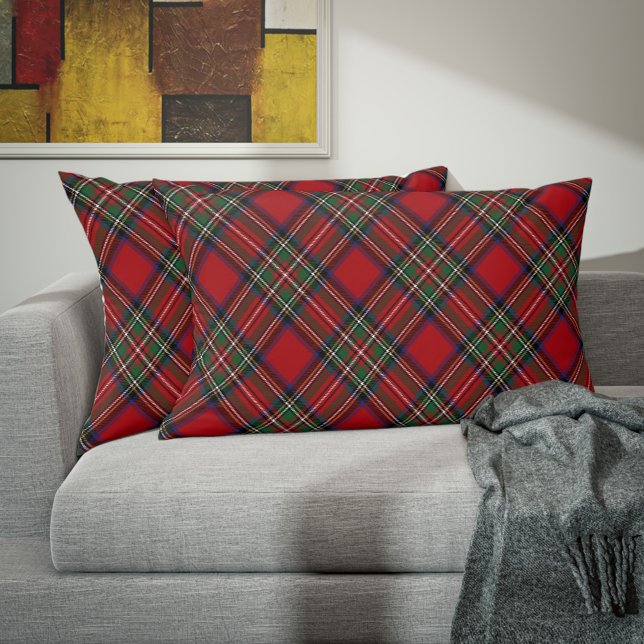 Play Rustic Elegant Klan Stewart Tartan Prydnadskudde (Tartan Plaid Clan Stewart Accent Pillow)