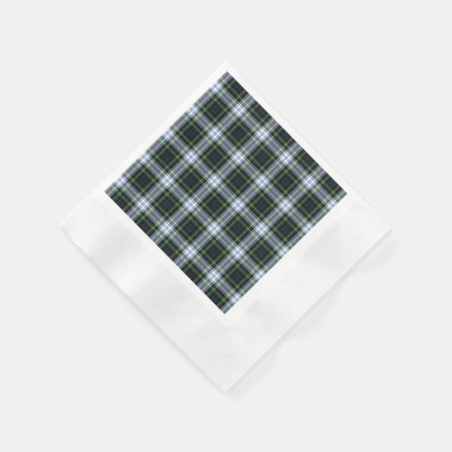 Play Rustic Klan Gordon White Grönt Tartan Pappersservett (Hörn)