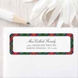 Play Rustic Tartan Red Returadress Etikett