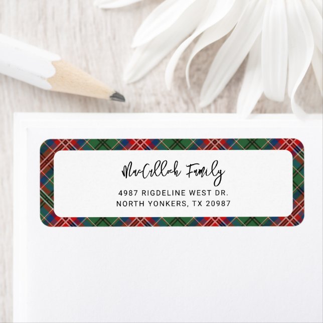 Play Rustic Tartan Red Returadress Returadress Etikett (Insitu)