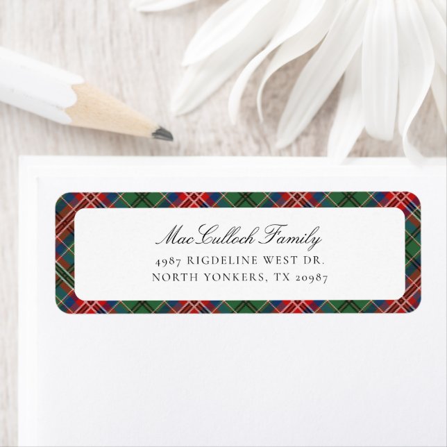 Play Rustic Tartan Red Returadress Returadress Etikett (Insitu)