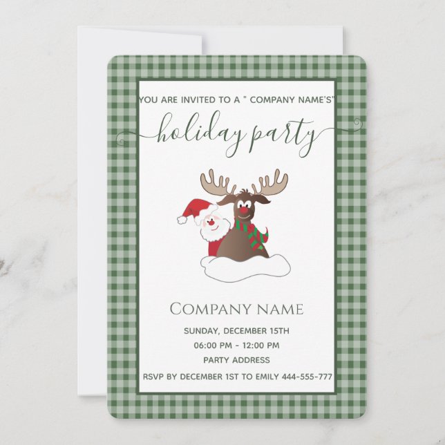 Play Santa rener julfest company Inv Inbjudningar (Framsida)