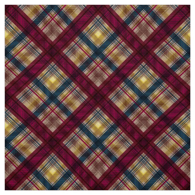 Play Scottish tartan crimson gult blue Classic Tyg (Provkarta)