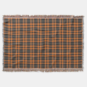 Play Scottish Tartan Orange Black Mönster Filt