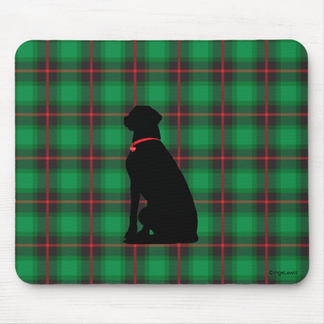 Play ScottishTartan Grönt Hund Heart Coola Musmatta (Framsidan)