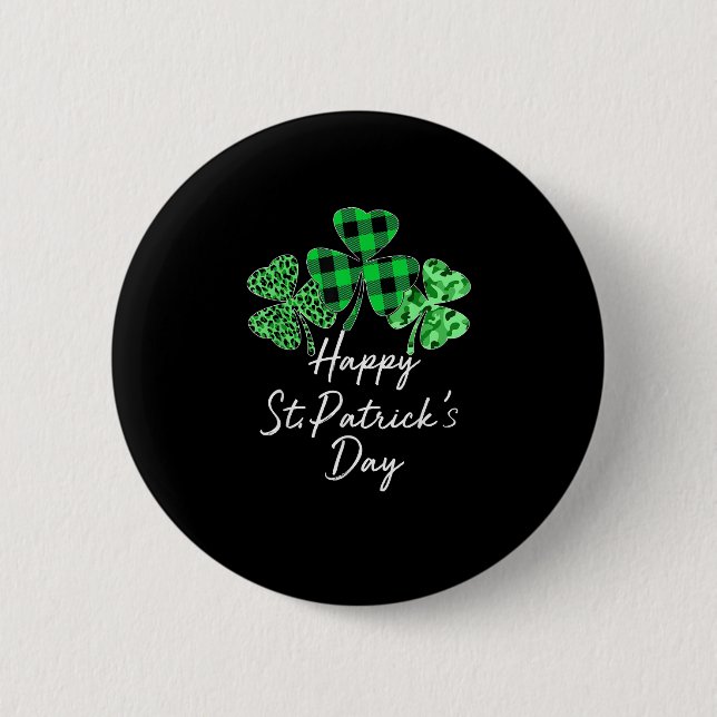 Play Shamrock Leopard Camouflage Lycklig St Patric Knapp (Framsida)