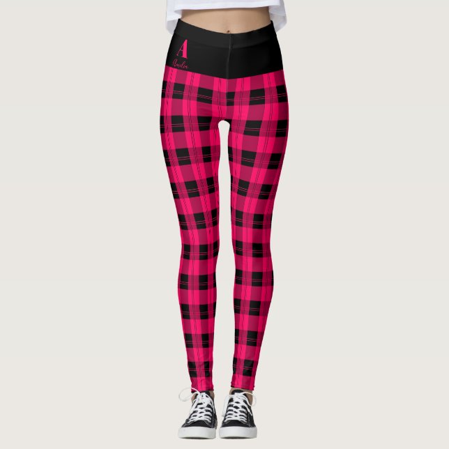 Play Shock rosa Black Personlig Leggings (Framsida)