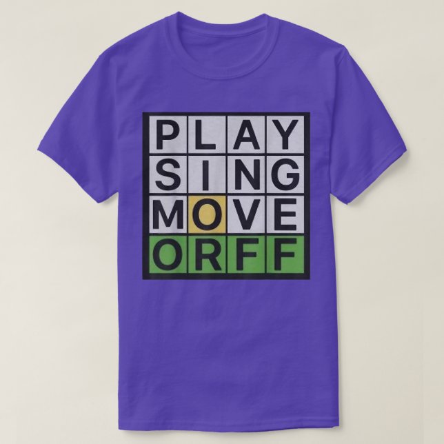 Play Sjunga Move ORFF Music Teacher Funny T Shirt (Design framsida)