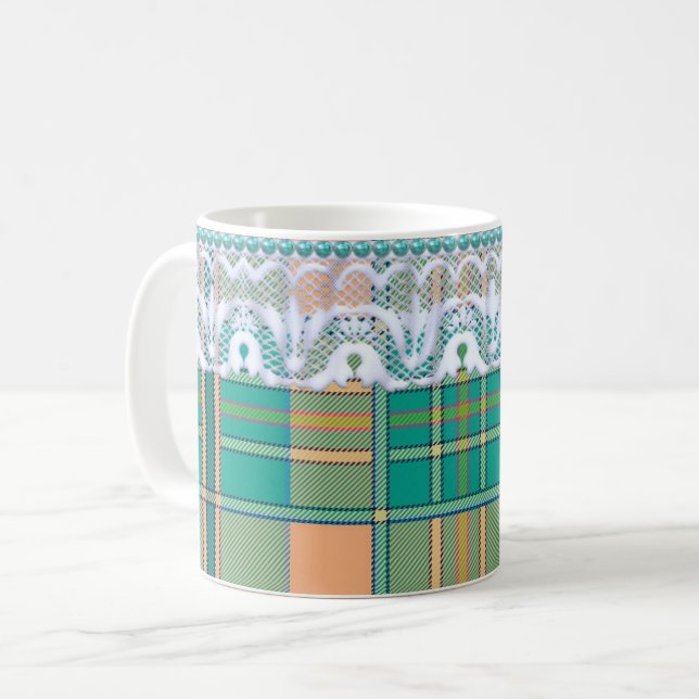Play snöre grönt peach (söt) kaffemugg (Framsida vänster)