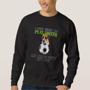 Play Soccer Häng W Hund Boxer W Glasses Lång Ärmad Tröja