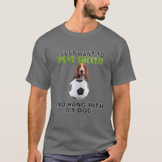 Play Soccer hängW Hund Bassett Hound T Shirt