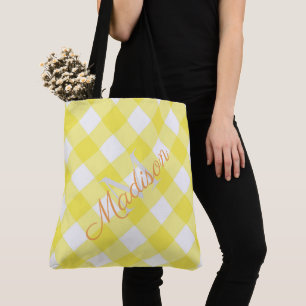 Play Summer Gult Cute Girly Namn Monogram Tygkasse