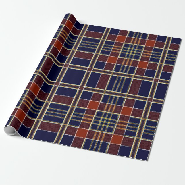 Play Tartan Blue och Red Presentpapper (Utrullad)