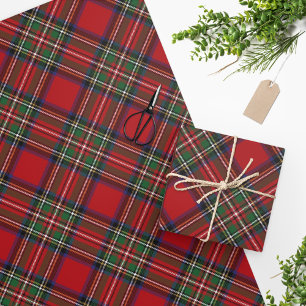 Play Tartan Klan Stewart Red Grönt Mönster Presentpapper