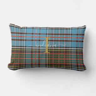 Play Tartan Monogram Script Klan Andersson Rustic Lumbarkudde