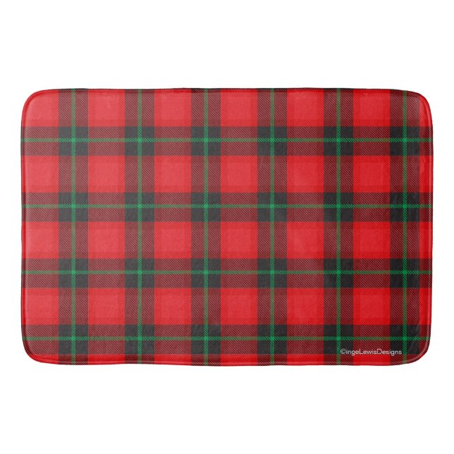 Play Tartan Red, Black Scottish Trendig Badrumsmatta (Framsidan)