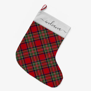 Play Tartan Stewart Red Grönt Rustic Stor Julstrumpa
