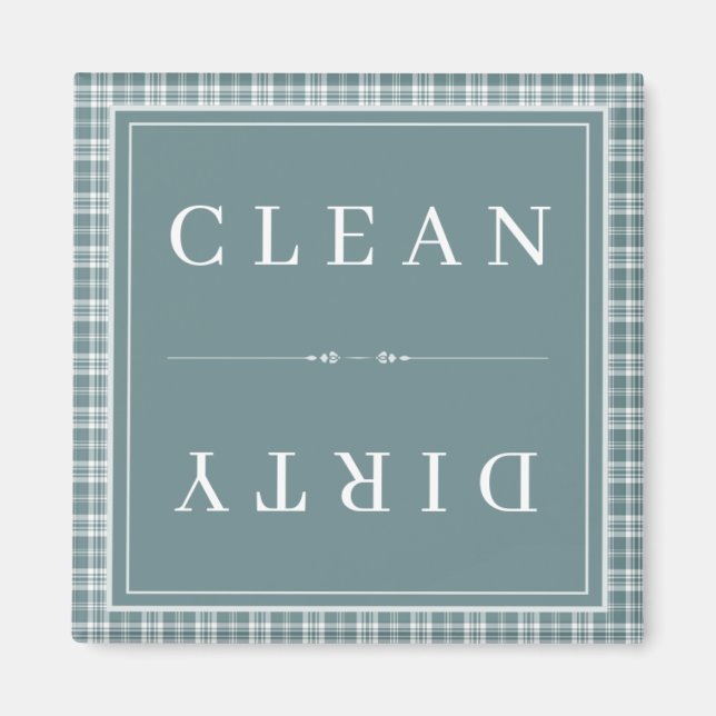 Play Teel Blue Clean eller Dirty Dishwasher Magnet (Framsidan)