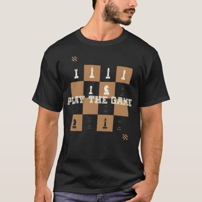 Play the Game of Chess girl retro T Shirt (Framsida)