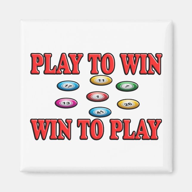 Play To Win - Win To Play - Keno Magnet (Framsidan)