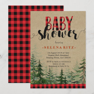 Play Wood Woodland Forest Lumberjack Baby Shower Inbjudningar