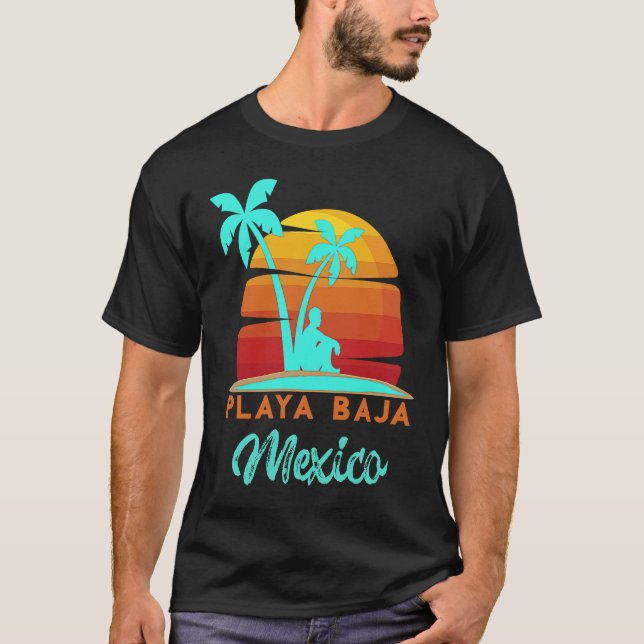 Playa Baja Ensenada Mexico Beach Vacation T Shirt (Framsida)