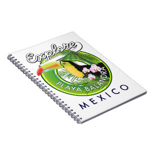 Playa Balandra Mexico retro logotyp Anteckningsbok