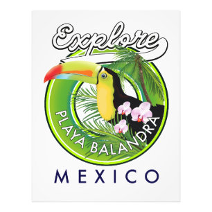 Playa Balandra Mexico retro logotyp Fototryck