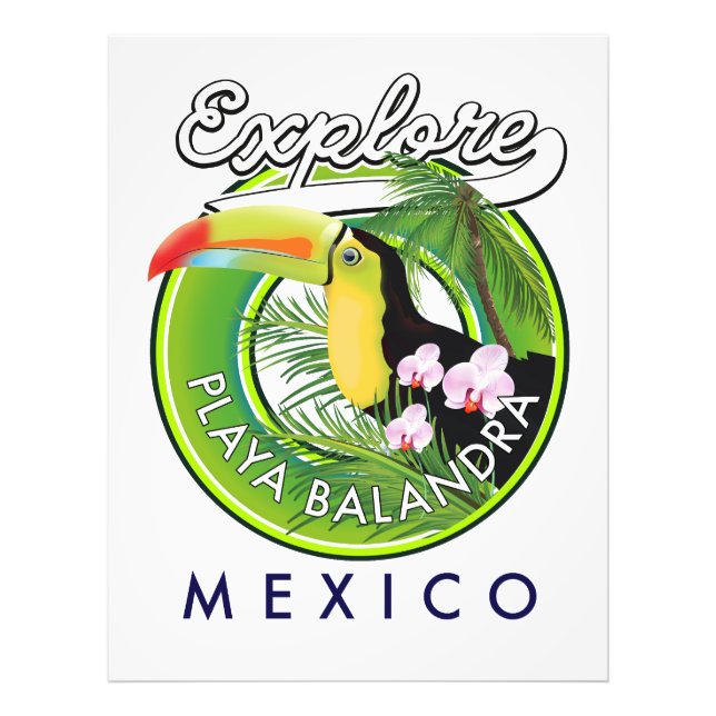 Playa Balandra Mexico retro logotyp Fototryck (Framsidan)