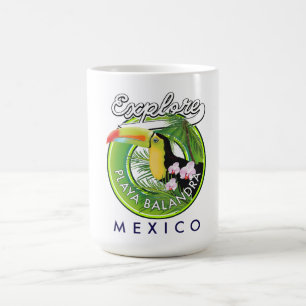 Playa Balandra Mexico retro logotyp Kaffemugg