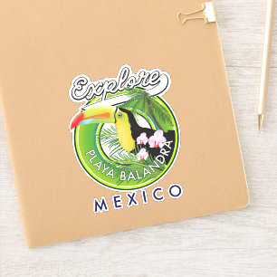 Playa Balandra Mexico retro logotyp Klistermärken