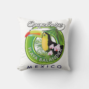 Playa Balandra Mexico retro logotyp Kudde