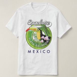 Playa Balandra Mexico retro logotyp T Shirt