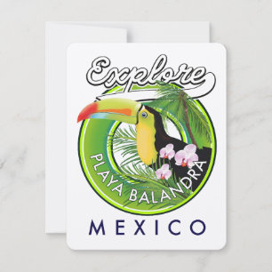Playa Balandra Mexiko retro logotyp