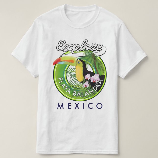 Playa Balandra Mexiko retro logotyp T Shirt (Design framsida)