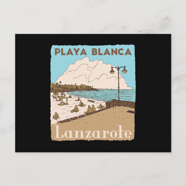 Playa Blanca Lanzarote Kanarieöarna Beach Spanien Vykort (Framsida)