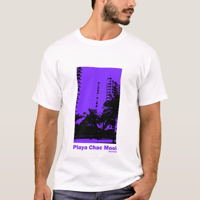 Playa Chac Mool Cancun Mexiko T Shirt (Framsida)