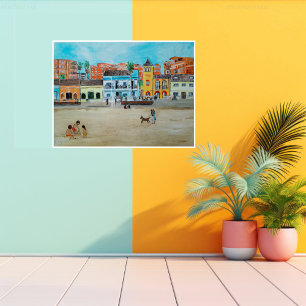 Playa de la Malvarrosa Painting av Alfred Fox Canvastryck