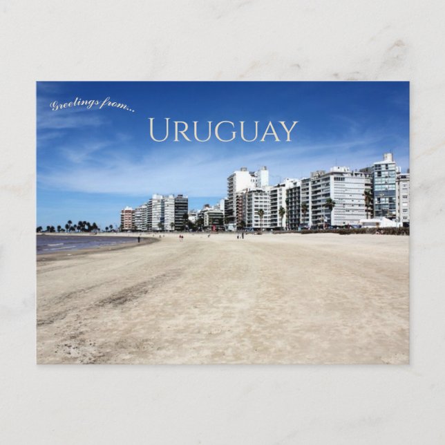 Playa de Pocitos, Montevideo, Uruguay Vykort (Framsida)