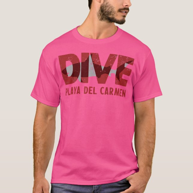 Playa Del Carmen Dive Mexiko Shark Diving T Shirt (Framsida)