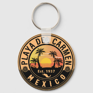 Playa del Carmen Handflatan Träd Retro 80-talet Me Nyckelring