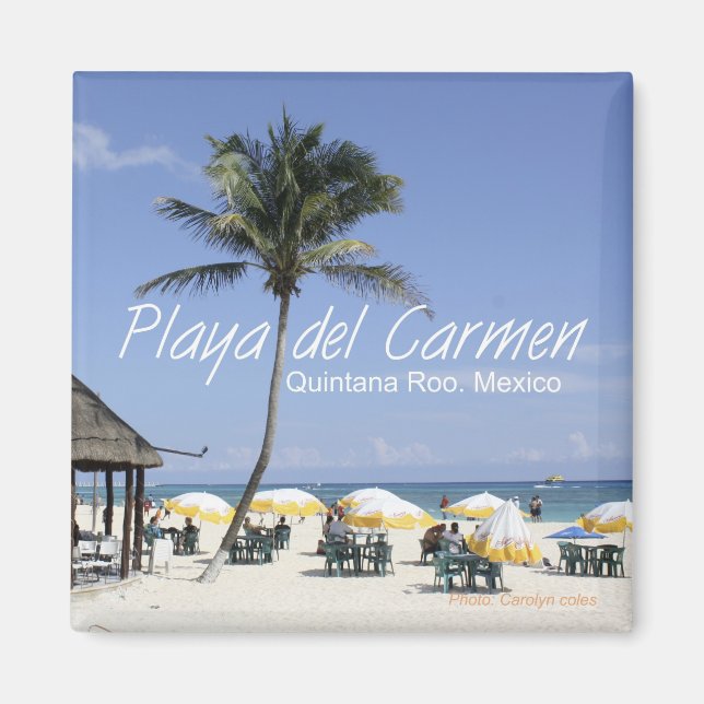 Playa del Carmen Mexico Beach Travel Fridge Magnet (Framsidan)