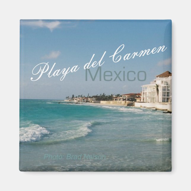Playa del Carmen Mexico Beach Travel Fridge Magnet (Framsidan)