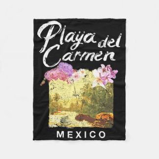 Playa Del Carmen Mexico Blommigt Vintage T Shirt Fleecefilt
