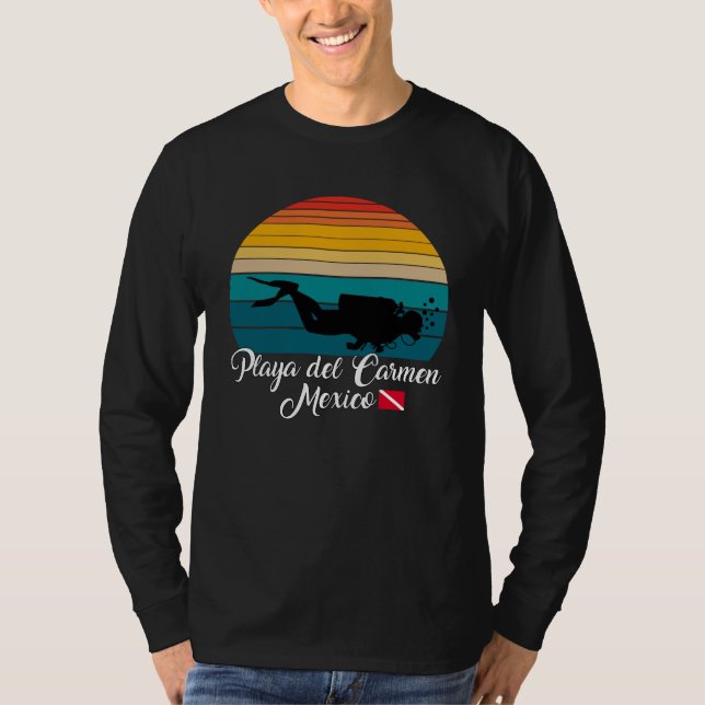 Playa del Carmen Mexico Diving T Shirt (Framsida)