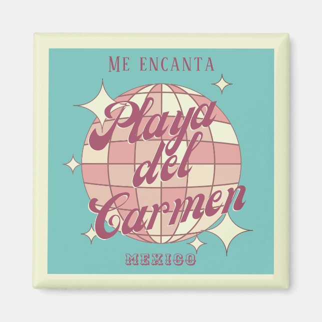 Playa del Carmen Mexico Retro souvenir decor Magnet (Framsidan)