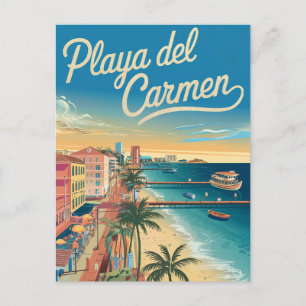 Playa del Carmen Mexico Vintage Vykort
